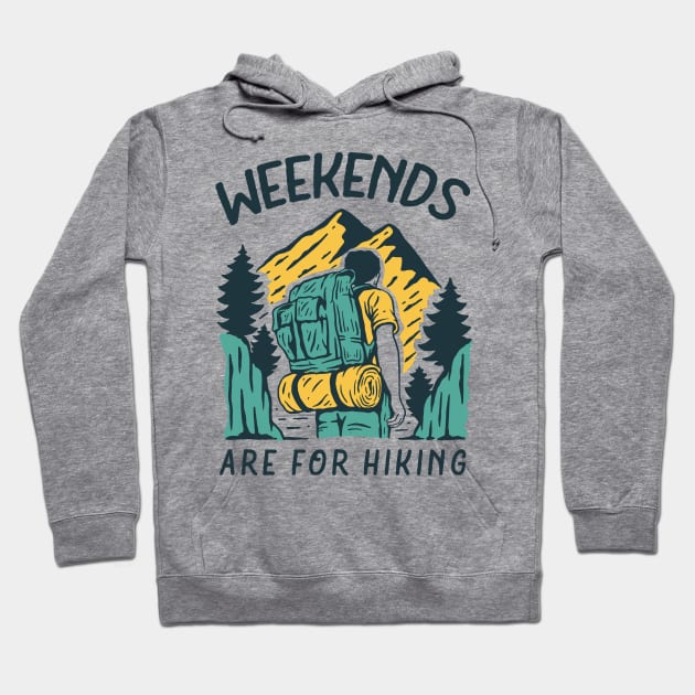 hiking illustration campers Hoodie by Mako Design 